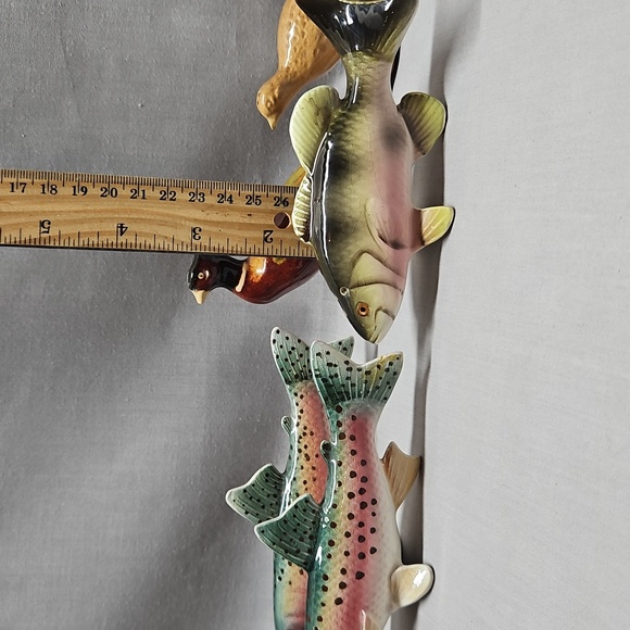 Vintage Rainbow Trout Small Mouth Bass Pheasant Salt &...